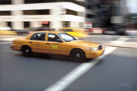 Yellow Cab, New York taxi, wipe effect, New York City, USA