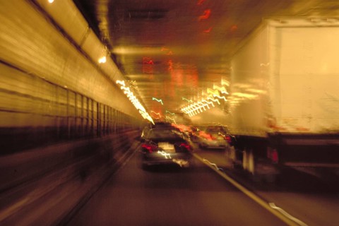 Rush hour in the Lincoln Tunnel, Movement, New York City, USA