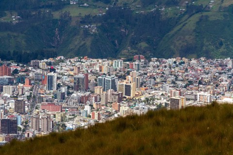 City of Quito, View from the Cruz Loma cable car station. Pichincha province, Ecuador, South
