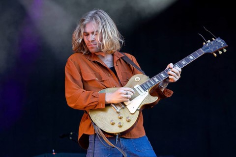 Jack Bradley, guitarist, The Thing, indie rock band, USA, live open air at the Citadel Music