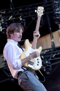 Zane Acord, Singer, bass player, The Thing, indie rock band, USA, live open air at the Citadel