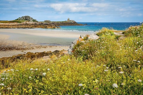 Le rocher du coq at the Plage de Penfoul in Brittany, France