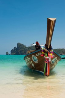 Longtail boat, Loh Dalum Beach, Koh Phi Phi, Krabi, Andaman Sea, Thailand
