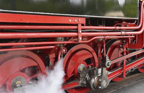 Steam locomotive of the Raging Roland on RÃ¼gen, Mecklenburg-Vorpommern, Germany