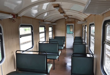 Raging Roland railway carriage on RÃ¼gen, Mecklenburg-Western Pomerania, Germany