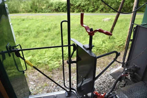 Emergency brake on the Raging Roland railway carriage on RÃ¼gen, Mecklenburg-Western Pomerania,