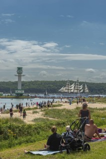 Windjammer parade 2025 on the Kiel Fjord at the end of Kiel Week, tall ships, three-master, sail