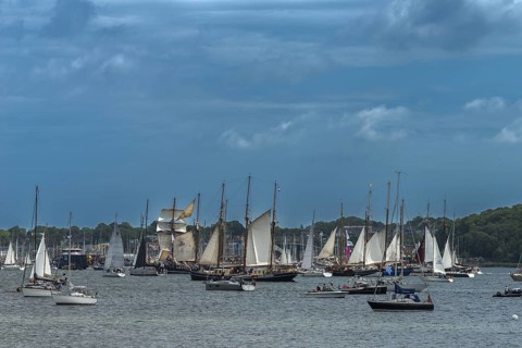 Windjammer Parade 2025 on the Kiel Fjord at the end of Kiel Week, tall ships, three-masters,