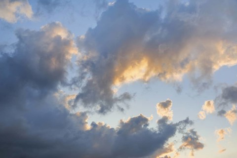 Dramatic cloudy sky shortly in front of sunset