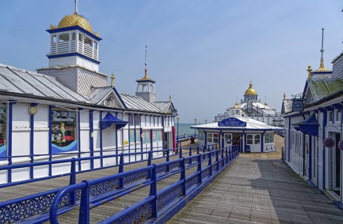 Pier in Eastbourne, seaside resort on the English Channel, in the county of East Sussex, England,