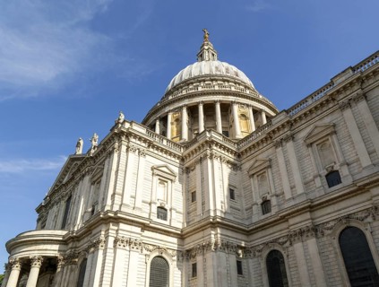 Dome of St Paul's cathedral church, City of London, London, England, UK architect Christopher Wren