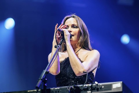 Sharon Corr, violinist and backing vocals by The Corrs live at the Tollwood Festival in Munich on