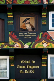 Hoppenerhaus, the most magnificent half-timbered house in the historic centre of Celle with a