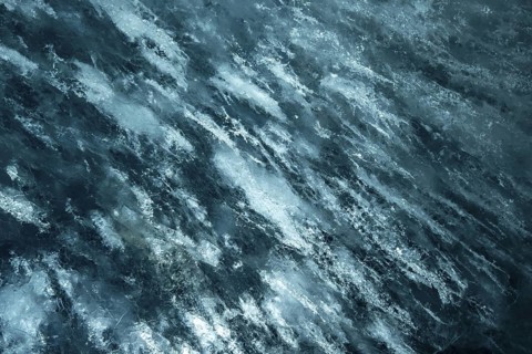 Detail, Ice structure with trapped air bubbles, Artificial ice cave through the glacier ice, Mer de