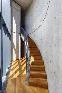 Conference pavilion, conference building, staircase, architect Tadao Ando, modern architecture,