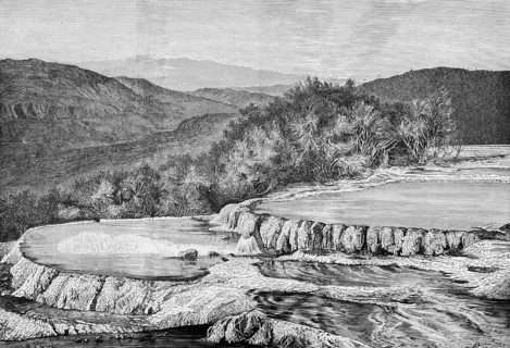 Hot Springs of Rotomahana, Terraces Formation, TaupÅ Volcanic Zone, Mountain Landscape, North