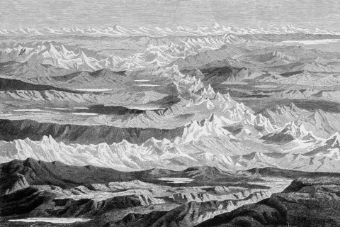 Panorama of the Cordillera, near Lake Titicaca, loneliness, emptiness, pure nature,