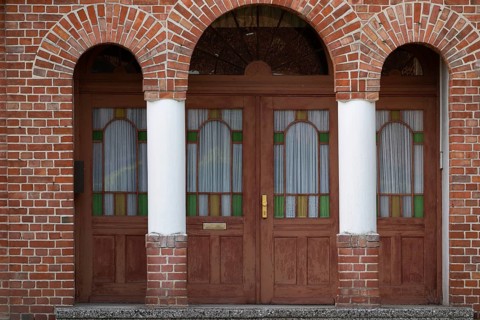 View of the entrance area of a farmhouse, Böhme, Heidekreis, Rethem Aller, Leine Aller Tal, Lower