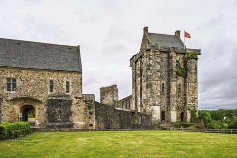 Castle ruin of Chateau de Saint-Sauveur-le-Vicomte, Manche, Normandy, France