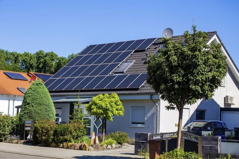Detached house with photovoltaic system