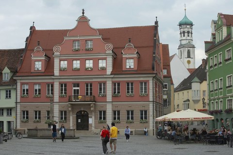 Market square, Memmingen, Bavaria, Germany