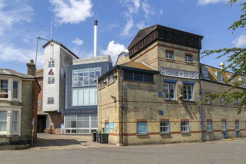 Adnams brewery and Copper House distillery buildings, Southwold, Suffolk, England, UK