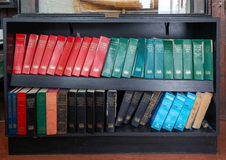 Lloyds Register of Ships books, The Sailors Reading Room, Southwold, Suffolk, England, UK