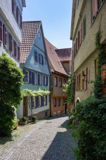 Historic row of houses, Altstadtgasse, lower Beutau, also known as WeingÃ¤rtnerviertel in the old