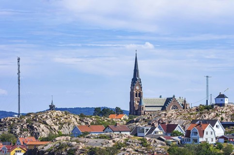 The church of Lysekil (Lysekils Kyrka) on Rosviksberg, Lysekil, BohuslÃ¤n, VÃ¤stra Götalands lÃ¤n,
