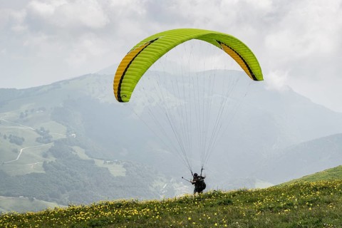 Paraglider, Monte Baldo, Veneto, Italy