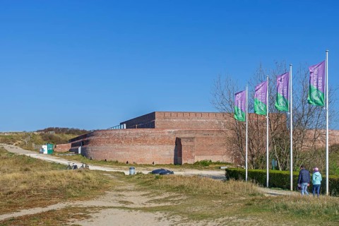 Fort Napoleon, polygonal fort of the Napoleonic era in the dunes at Ostend, Oostende, West