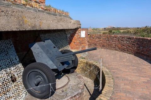 Pak 36, Panzerabwehrkanone 36, German anti-tank gun at Saltzwedel-neu Battery, Raversyde