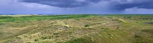 View from Bertusnol over dunes at De Nederlanden, part of nature reserve De Muy in the Nationaal