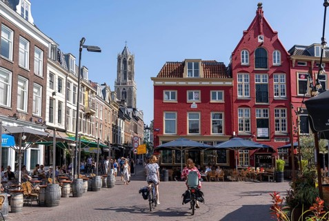 Utrecht city centre, Neude Square, gastronomy, Dom Tower, Netherlands