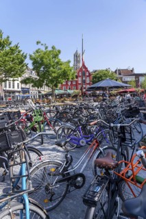 Cycling in the Netherlands, Utrecht, bicycle parking at the New Square in the historic city centre