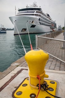 Detroit, Michigan - The Viking Octantis luxury cruise ship docked in Detroit during a cruise