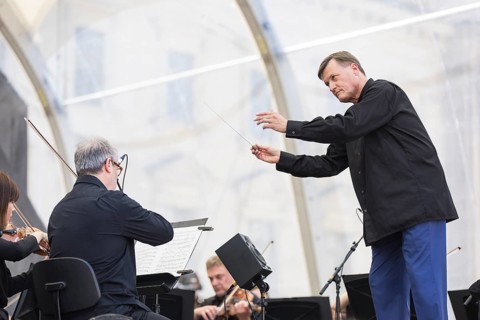 Conductor Christian Thielemann at the Staatsoper fÃ¼r alle, a free open-air concert with conductor