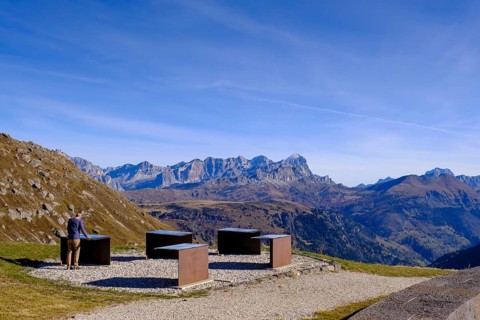 Totenburg, German war graves cemetery, memorial, Pordoi Pass, Pordoi Pass, Dolomites, Veneto, Italy