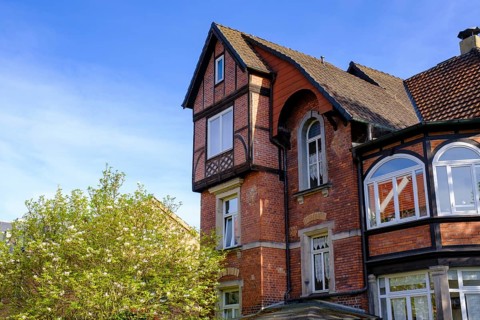 Brick villas, Coburg, Upper Franconia, Franconia, Bavaria, Germany