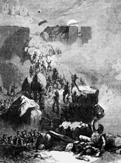 The assault on the fortress of Ciudad Rodrigo, which sits on a rocky outcrop on the right bank of