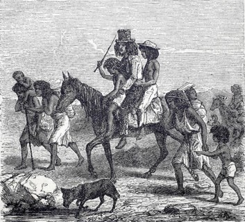 Indians from California on migration, around 1850, America, digitally enhanced reproduction of a