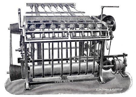 Textile industry, spinning mill, Automatic ball winding machine, a machine used to mechanically