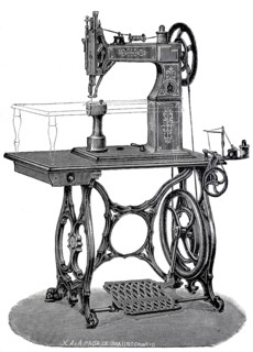 Saddlery, saddler's sewing machine from the Robert Kiehle sewing machine factory, around 1880,
