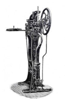 Shoemaker, shoemaker, wooden nail machine by Robert Kiehle, digitally improved reproduction of a