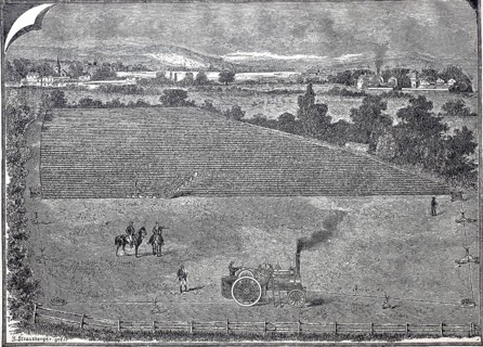 Agriculture, arable farming, use of the single-machine steam plough, system A, digitally improved