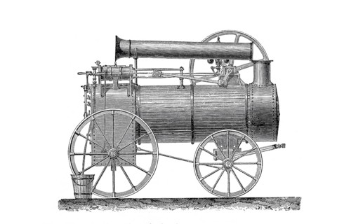 Agriculture, arable farming, locomobile, a steam engine plant in closed design, in which all