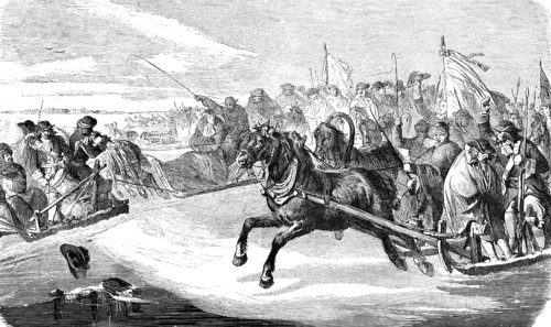 The Great Elector Frederick William of Brandenburg crosses the lagoon, the Great Sleigh Ride 1679,
