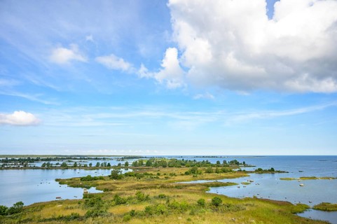 Panoramic view of a seascape of the Gulf of Bothnia Baltic Sea from the Saltkaret Norra Vallgrund