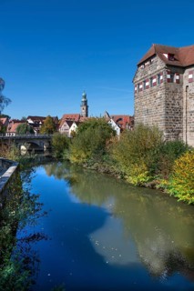 Wenzelburg, Laufer Kaiserburg, built around 1350, Lauf an der Pegnitz, in the back the Johannis