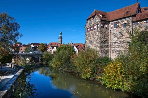 Wenzelburg, Laufer Kaiserburg, built around 1350, Lauf an der Pegnitz, in the back the Johannis